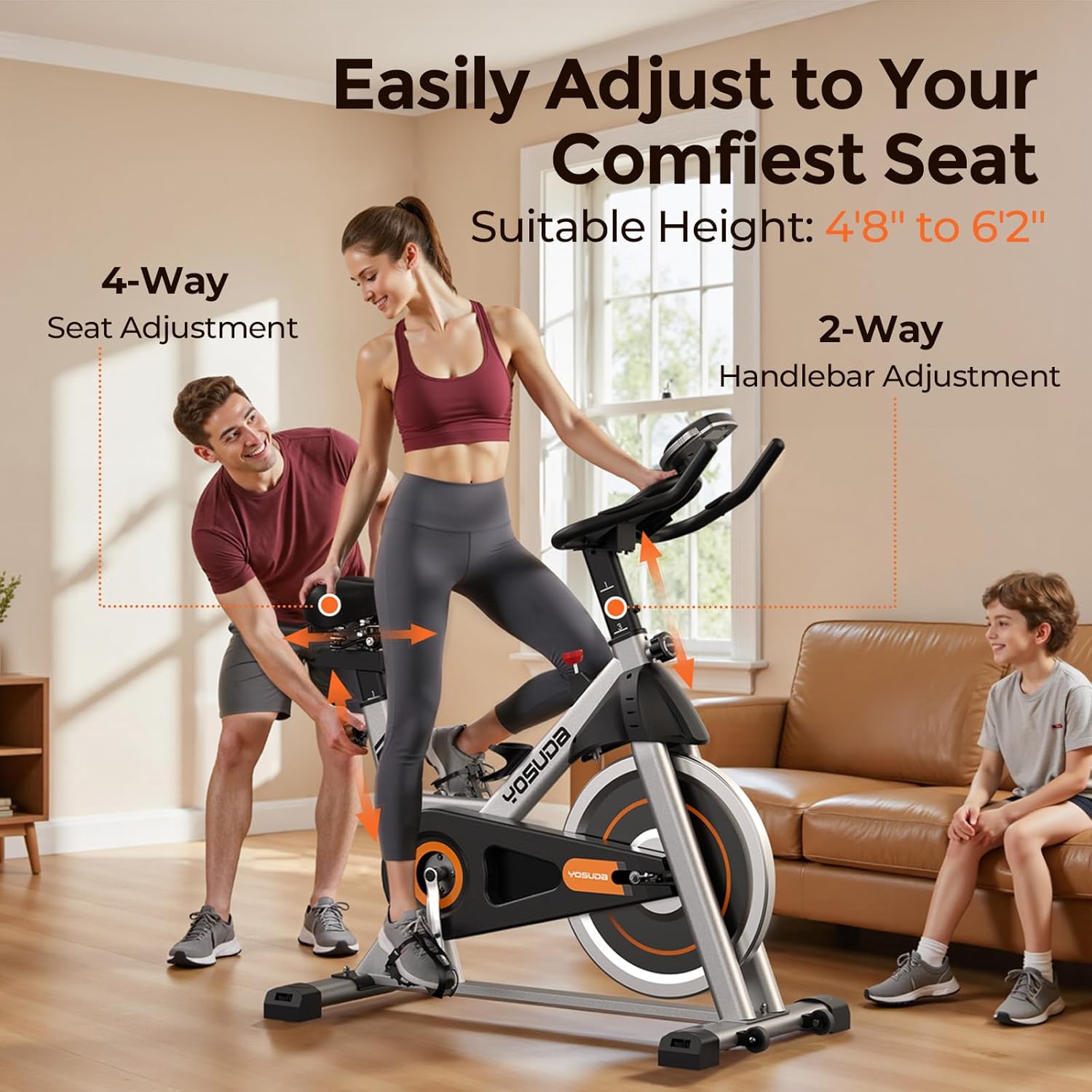 Bike YOSUDA Magnetic Exercise Bike: Silent, Smart Cycling for Home Fitness YOSUDA stationary bike for home, a good exercise equipment for yourself, your friends, your parents. Simple installation, can be completed in 1 hour (YOSUDA installation video can help a lot) 35 lbs. flywheel spin bike, provides strong stability, support up.. YOSUDA Magnetic Exercise Bike: Silent, Smart Cycling for Home Fitness