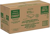 Vista 4 de DART CH8DEF 8 oz Contenedor transparente con bisagras y resistente a manipulaciones con tapa plana (Caja de 200)