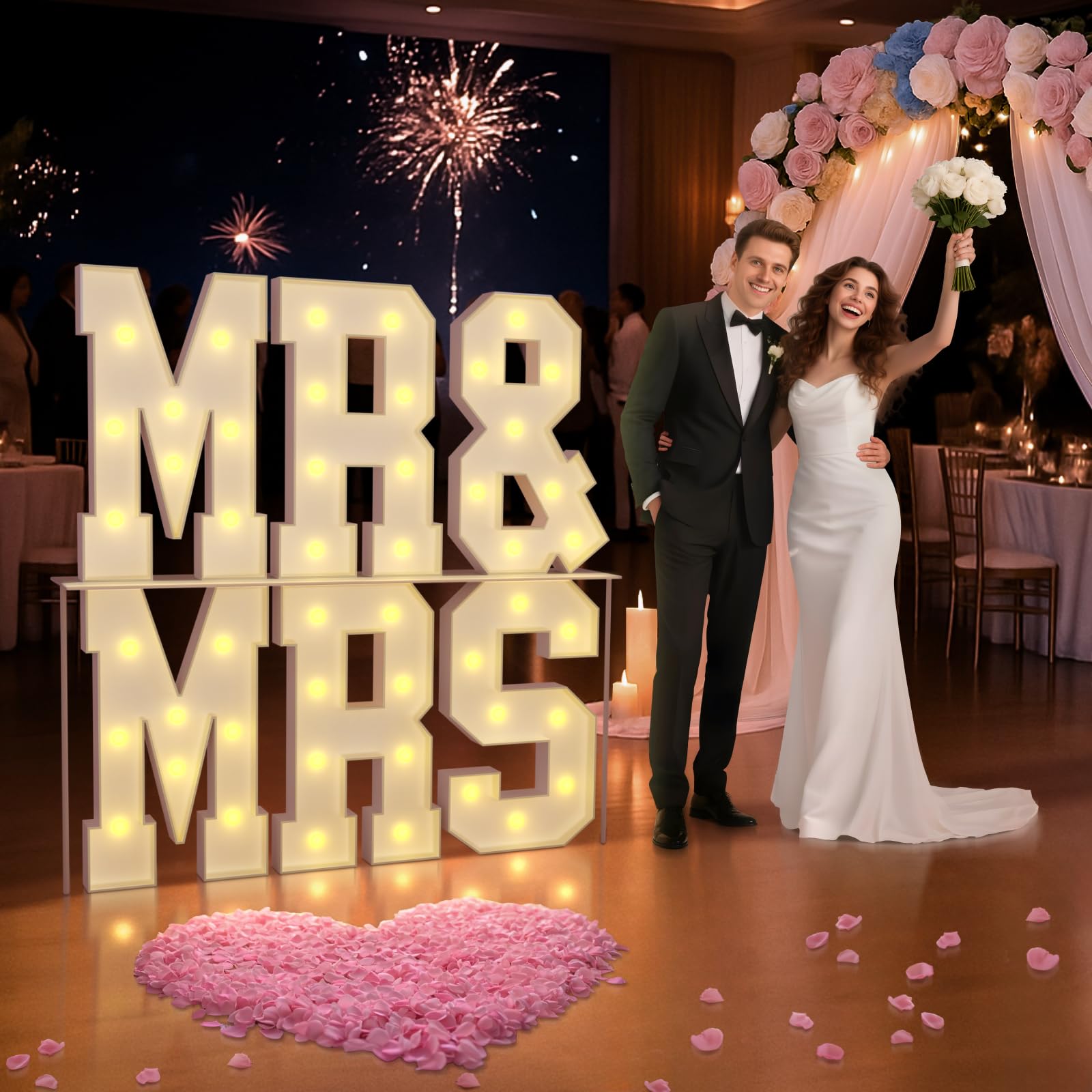 Photo 1 of JoyMuse Mr & Mrs Light Up Marquee Letters