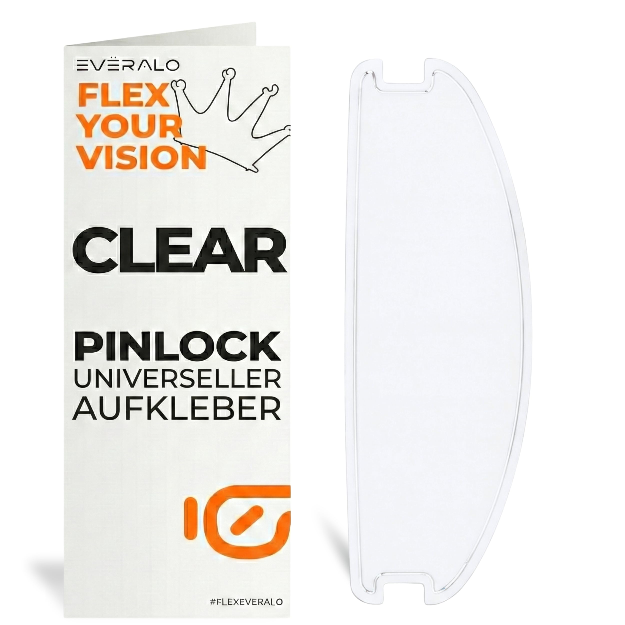 Everalo Universal Pinlock Visier - Antibeschlag Motorradhelm - Helm Folie - Anti Fog Folie für Integral, Jet und Modularhelm Visier Motorradhelm (Transparent)