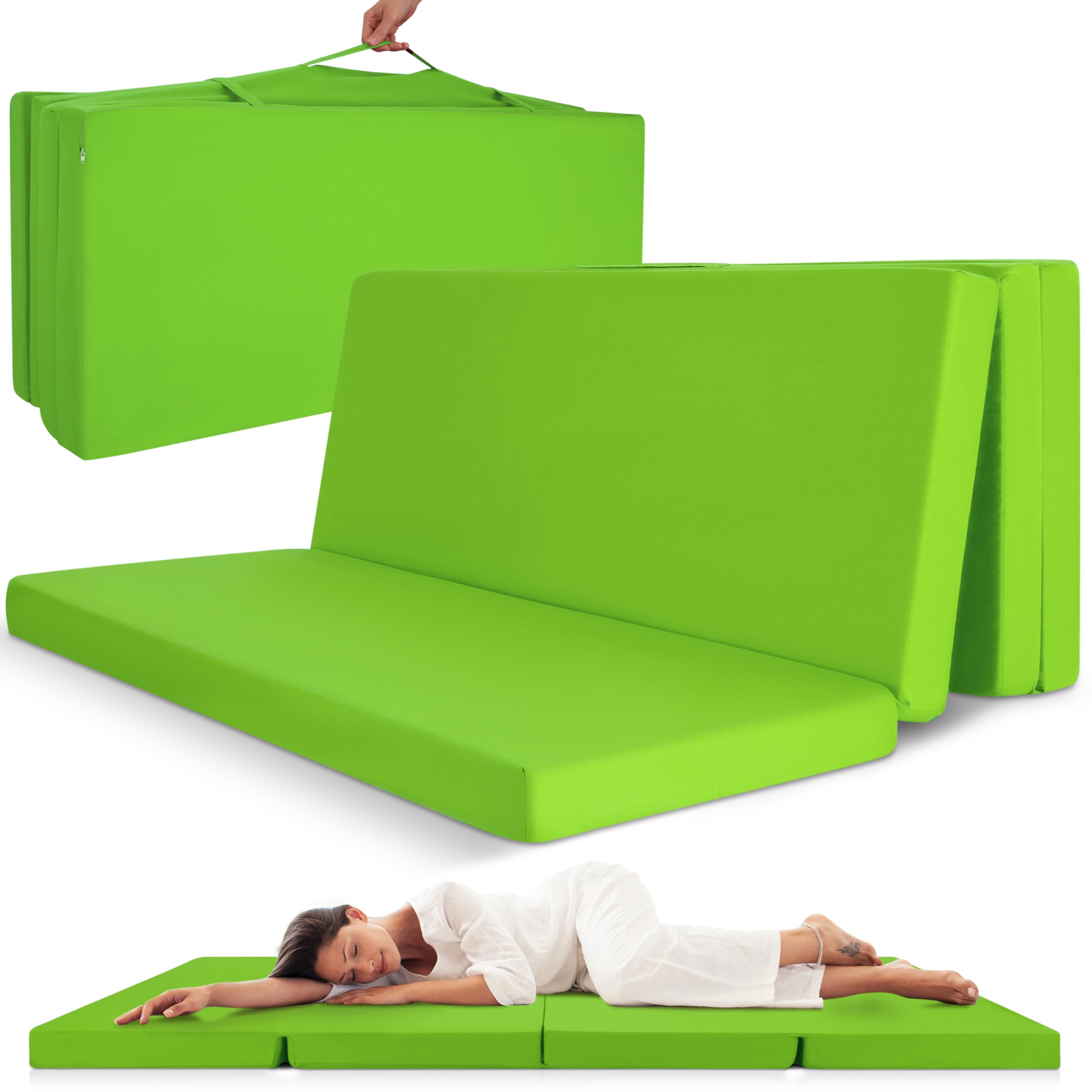 Beautissu Portable Travel Folding Mattress Double Fold Up Guest Futon thick