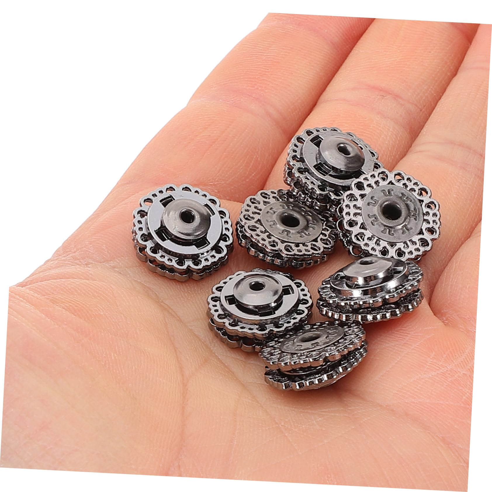 5 Juegos Botones De Abrigo Botón A Presión Broches Para Coser Botones De Presión De Vestir Pequeños A Presión Broches Para Tela Aleación De Zinc Black 25 Piezas * 5 NUOBESTY