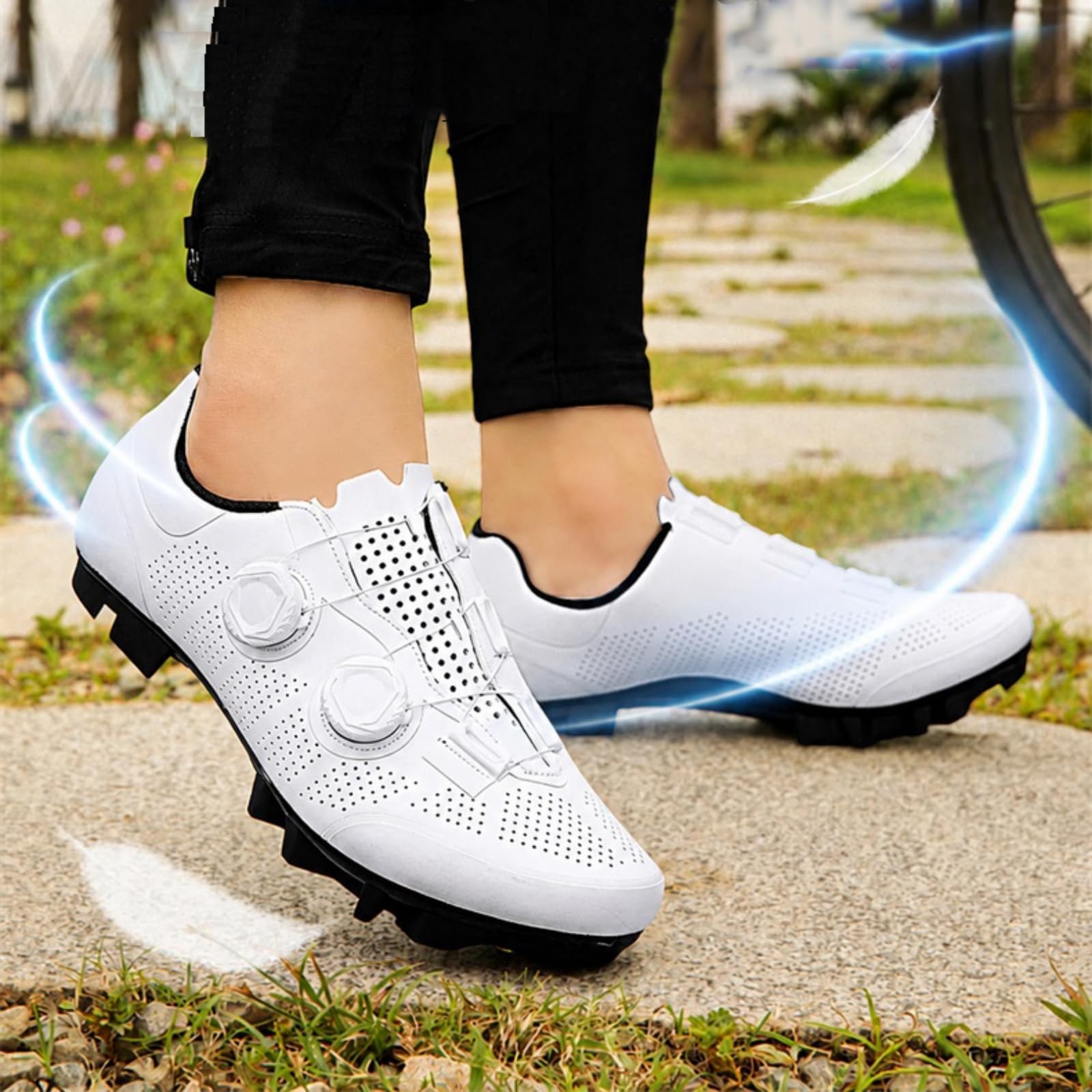 JiuQing Zapatillas Ciclismo Montaña Hombre Zapatillas Bicicleta Exteriores