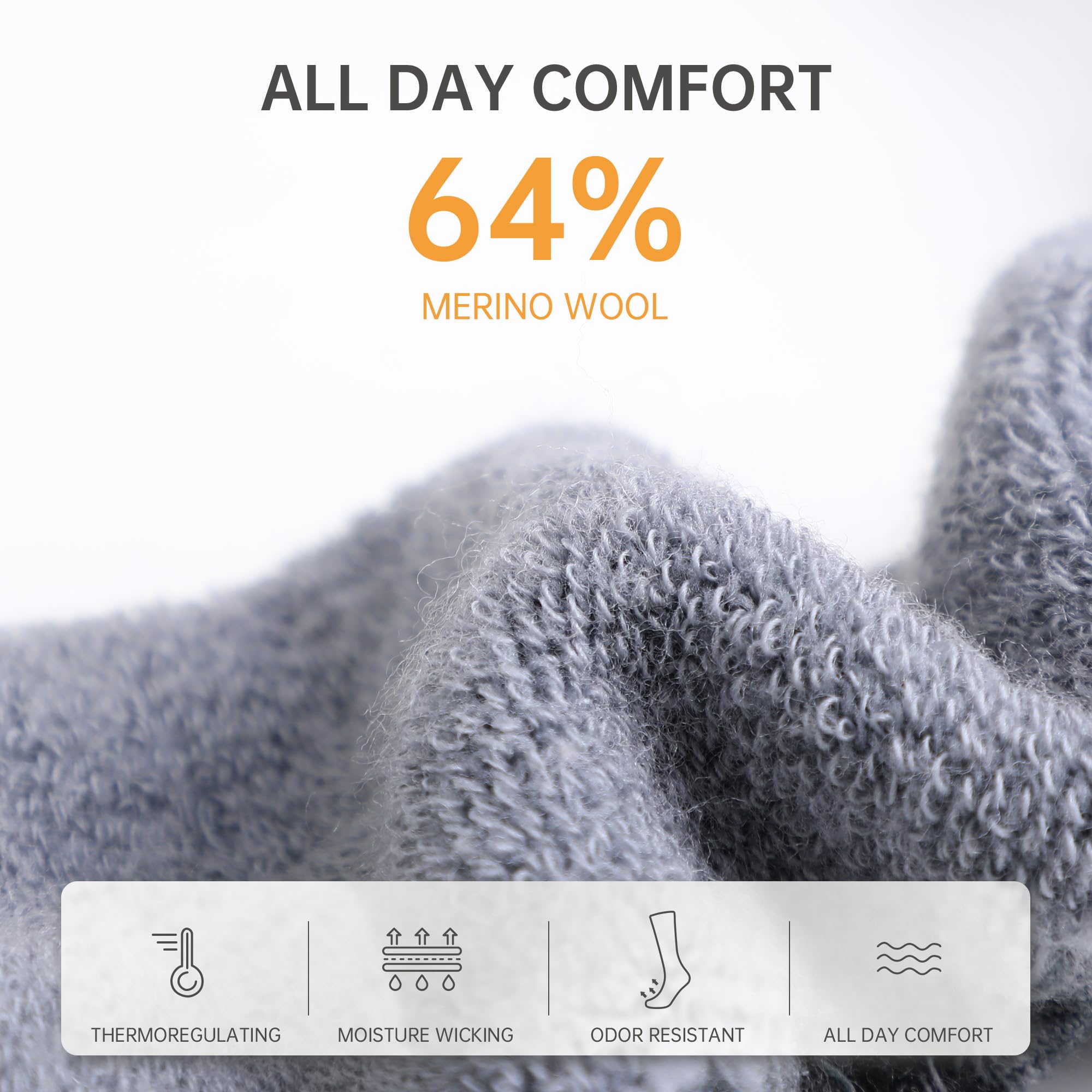 SAMSOX 2-Pair Merino Wool Ski Socks, Platinum L (Skyland)