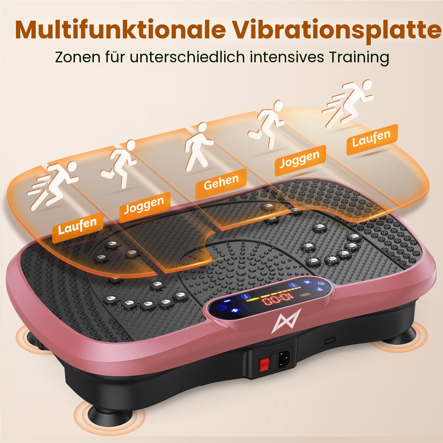 AXV Vibrationsplatte Testsieger, Rüttelplatte Sport für Zuhause,Vibration Plate mit 120 Stufen und 5 Modi, 150 kg Belastbar, mit Bluetooth, für Ganzkörpertraining, Abnehmen, Fettverbrennung