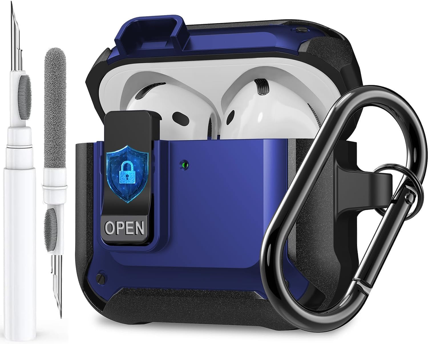 OTOPO für Airpods 4 Hülle Case Verschlussdeckel mit Reinigungsset, Schutzhülle mit Reinigungsstift kompatibel mit Airpod 4th Generation hülle, Stoßfeste robuste Case für Air Pod 4 Ladekoffer