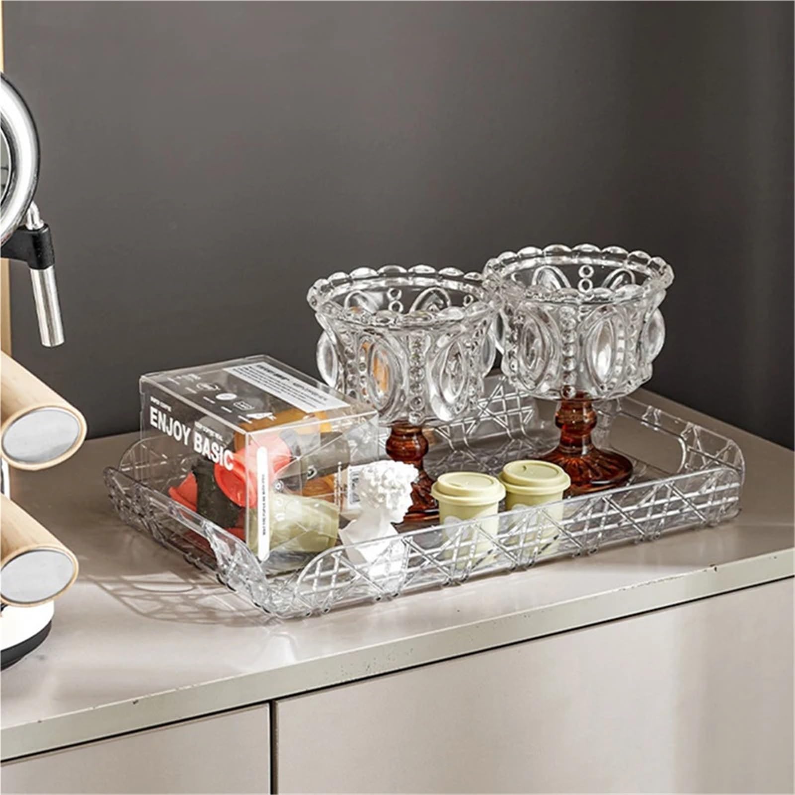 Bandeja para Mesa De Centro Bandeja Rectangular de Almacenamiento for Mesa Centro y tocador,té Cocina,Multiusos for Servir(L)