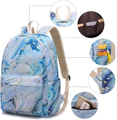 Miniatura 5 de BLUBOON - Mochila escolar para niñas y adolescentes con compartimento para laptop, lonchera y estuche para lápices,