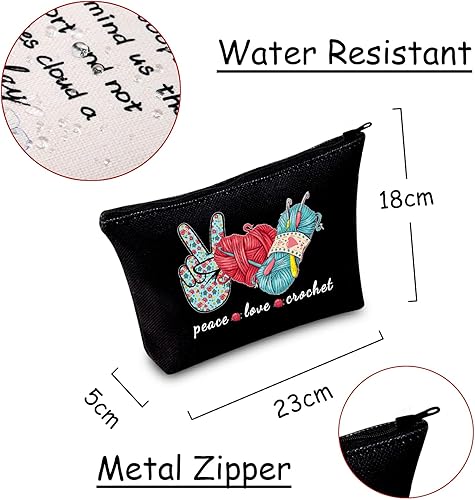 Miniatura 2 de JXGZSO Bolsa de tejido de punto para proyectos, bolsa de almacenamiento para tejedor, bolsa de maquillaje de ganchillo con cremallera para regalo,