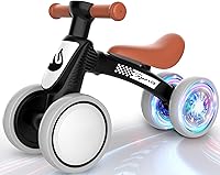 WETIFY Colorful Lights Toddler Balance Bike for 10-36 Months - No Pedal Silent Wheels, Soft Seat, Safe 1st Bike Birthday Gift Boys Girls