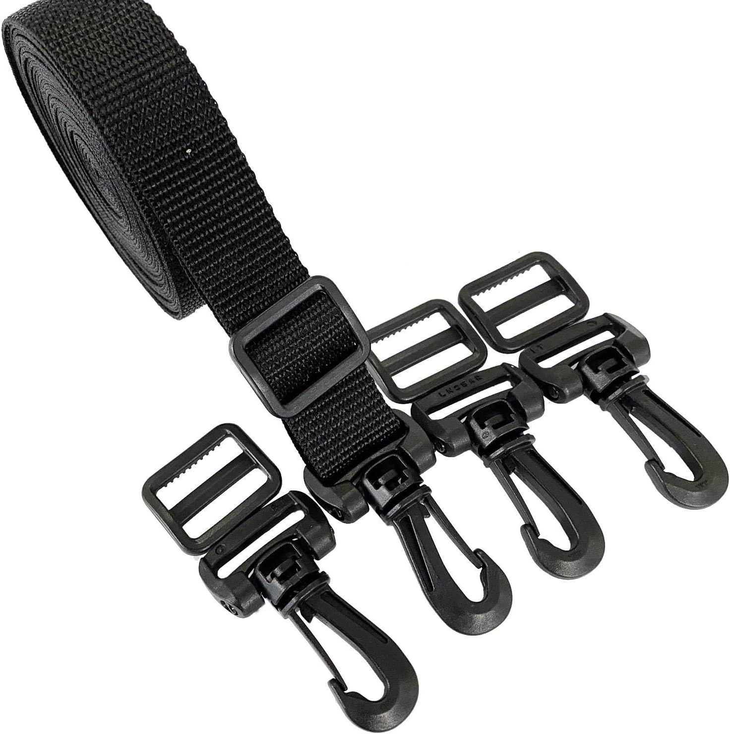 Ykk Kit - Plastic Lug Swivel Rotate Snap Hook 1, Tri‑Bar Adjustable Webbing 1, Roll of 5 Yards 1 Webbing Polypropylene Straps (20 YKK Tri‑Bar 1)