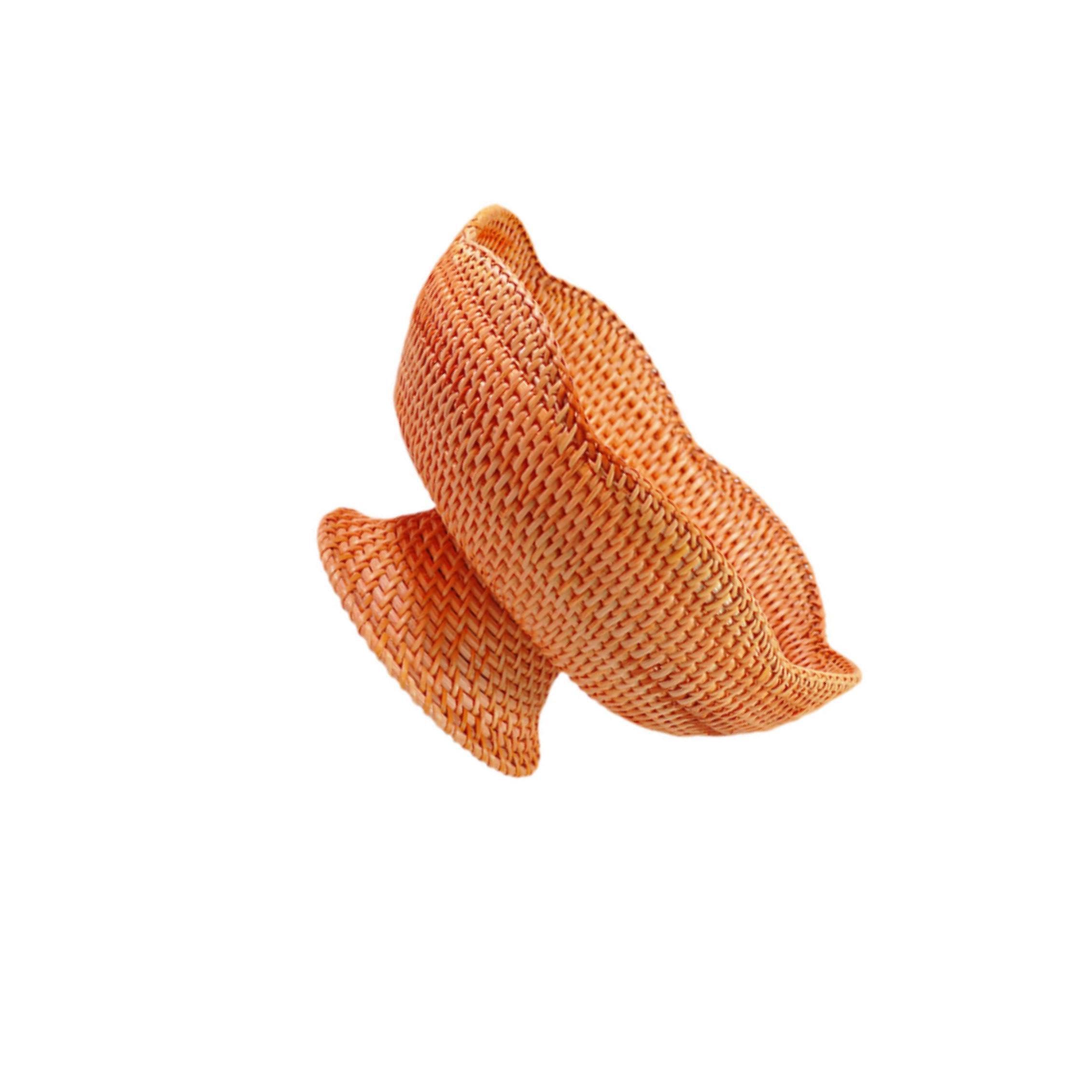 YIXANNX Hand Woven Serving Tray Decorative Woven Basket Adding Of Class To Table While Serving Various Treats Organizer Tray For Storage Breakfast Drinks