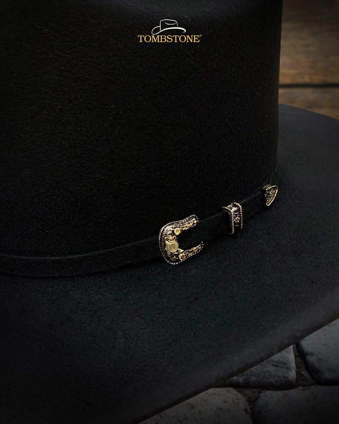 Men's Original Tombstone 20X Ranger Minnick Style Western Cowboy Fur Felt Hat - Texana Black - Image 6