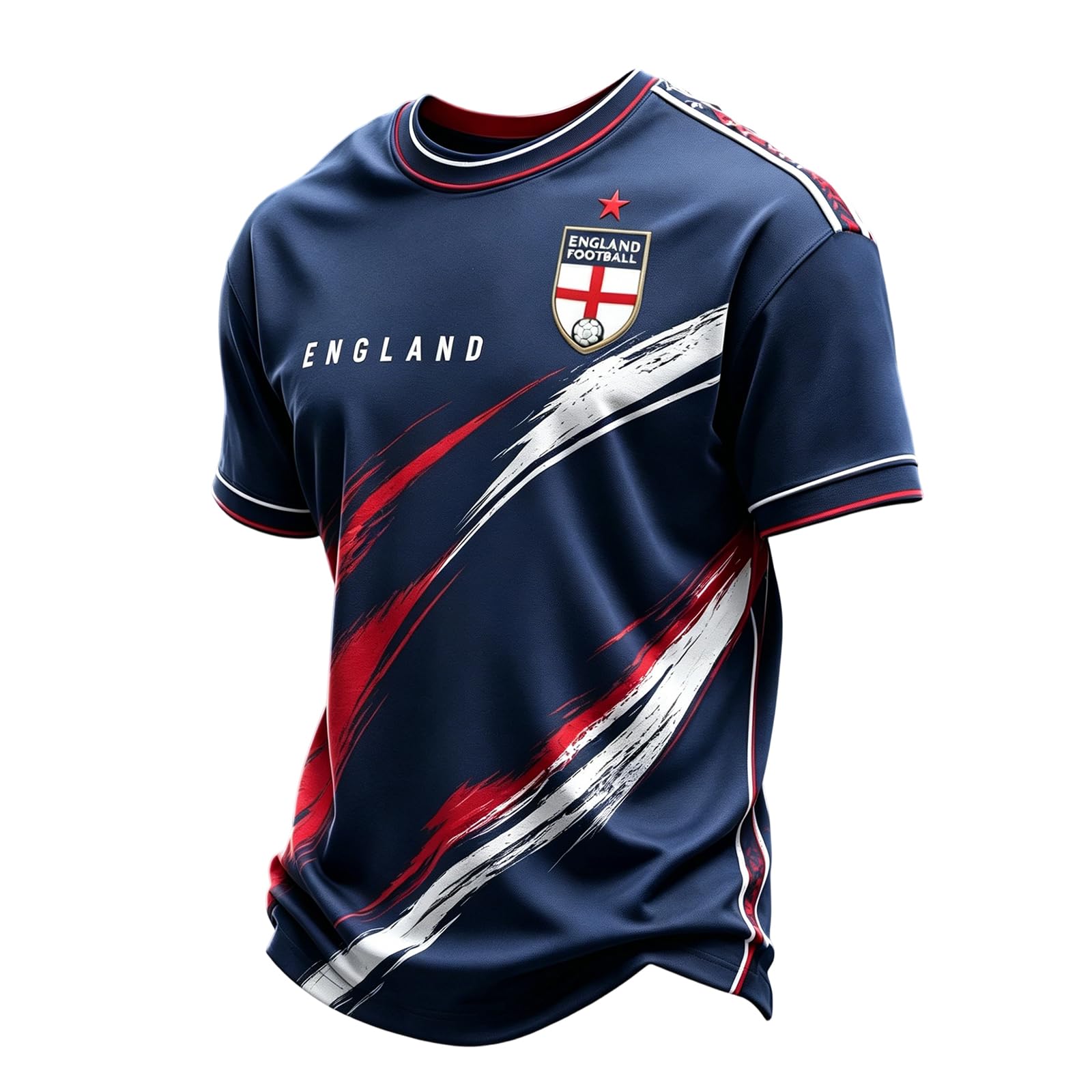 Football Jersey Men Men's England World Cup Soccer Shirt Breathable Lightweight Short Sleeve Crew Neck Athletic Tops for Supporters and Fans 02-Dark Blue XL