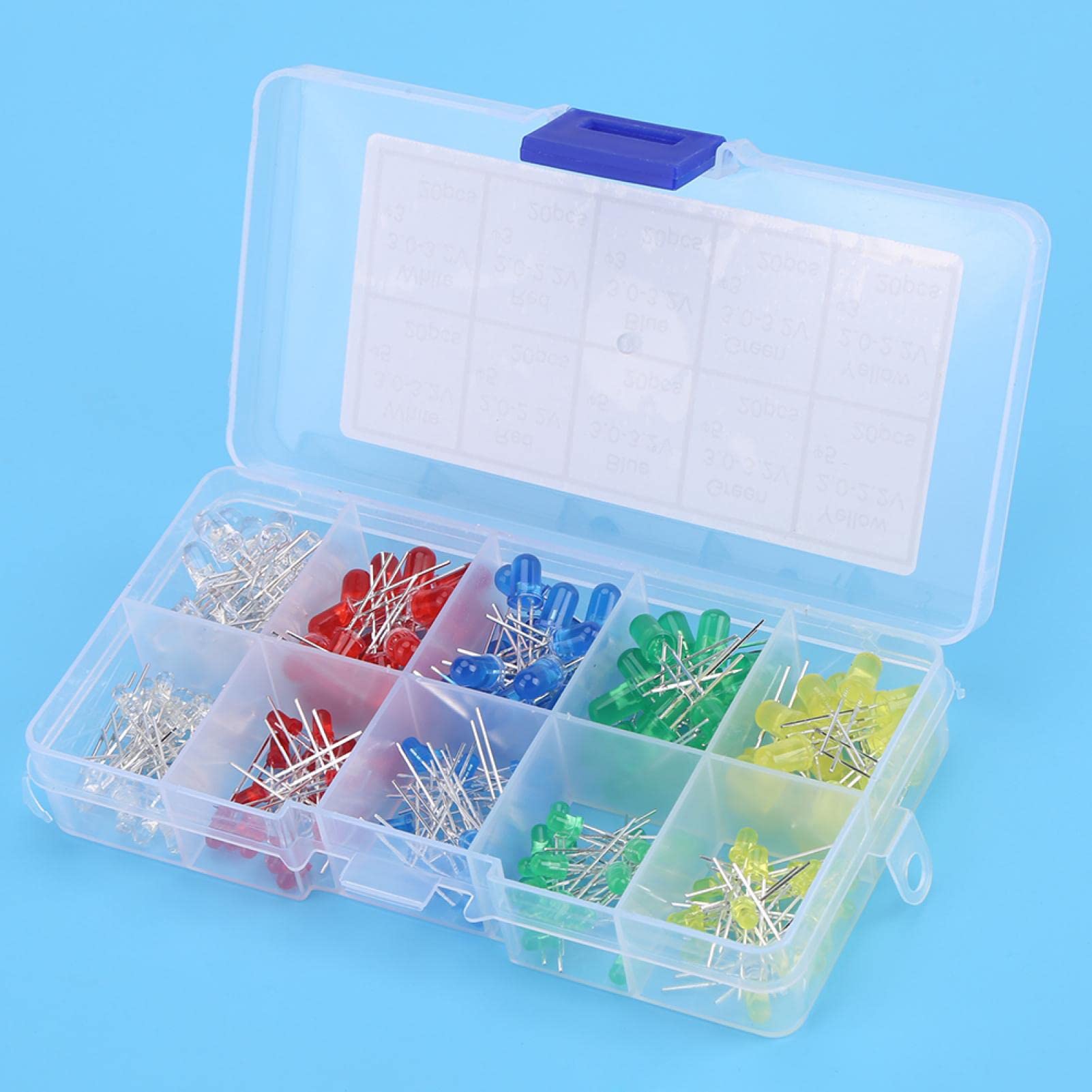 Kit 200 Diodi LED 3 Mm Maidodo – Colori Bianco, Rosso, Giallo, Verde, Blu (40 Per Colore) – Per Hobbistica, Riparazioni E Fai Da Te - 3