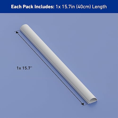 Miniatura 4 de D-Line Ocultador de cable de TV, cubierta semicircular, montaje en pared, bisagras de una pieza, para pintar, adhesivo, decorativo, 1.18 de ancho x