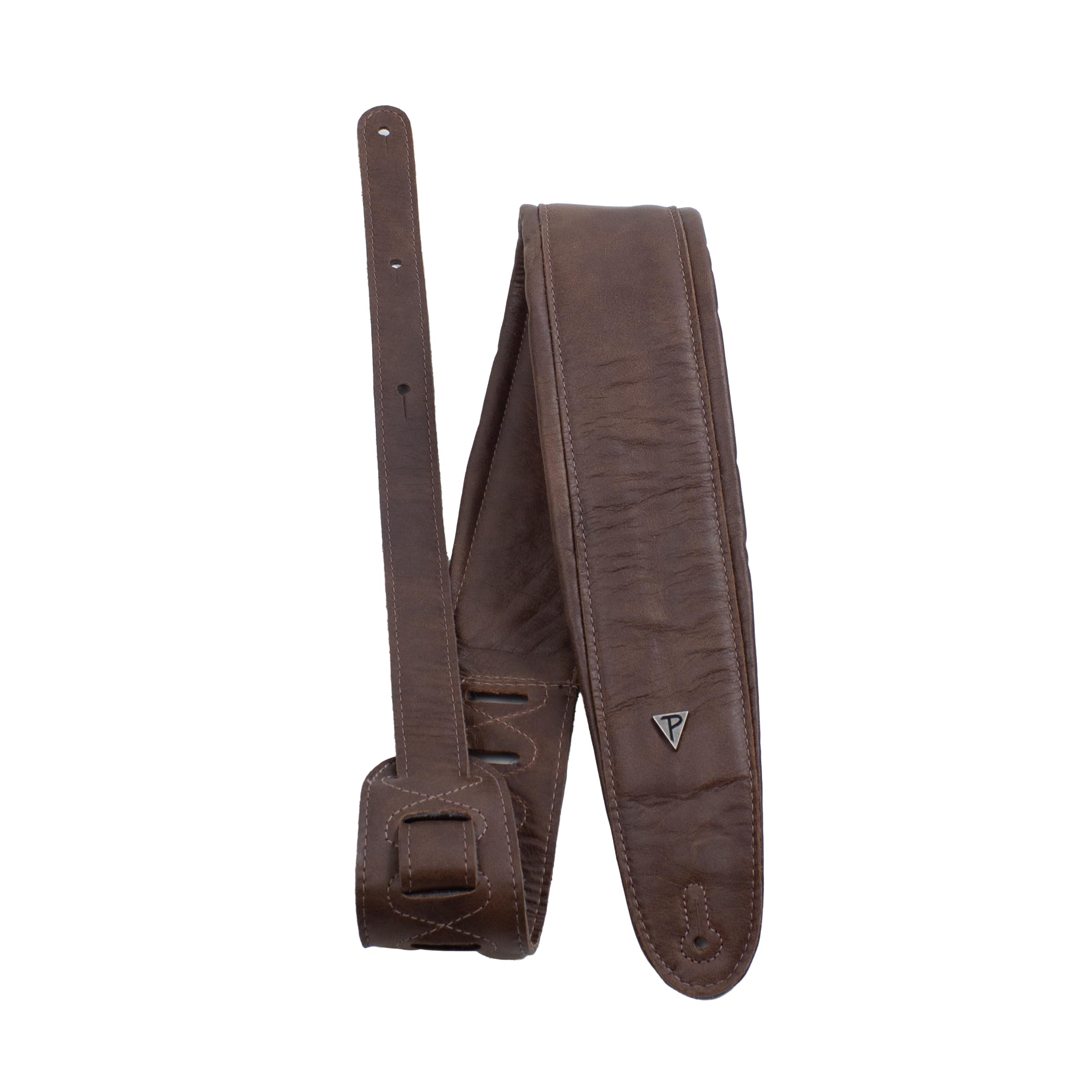 Perri's Leathers Ltd. – Correa de guitarra de cuero acolchada – Longitud ajustable – Para guitarras eléctricas, acústicas y bajos – Marrón trufa – Hecho en Canadá