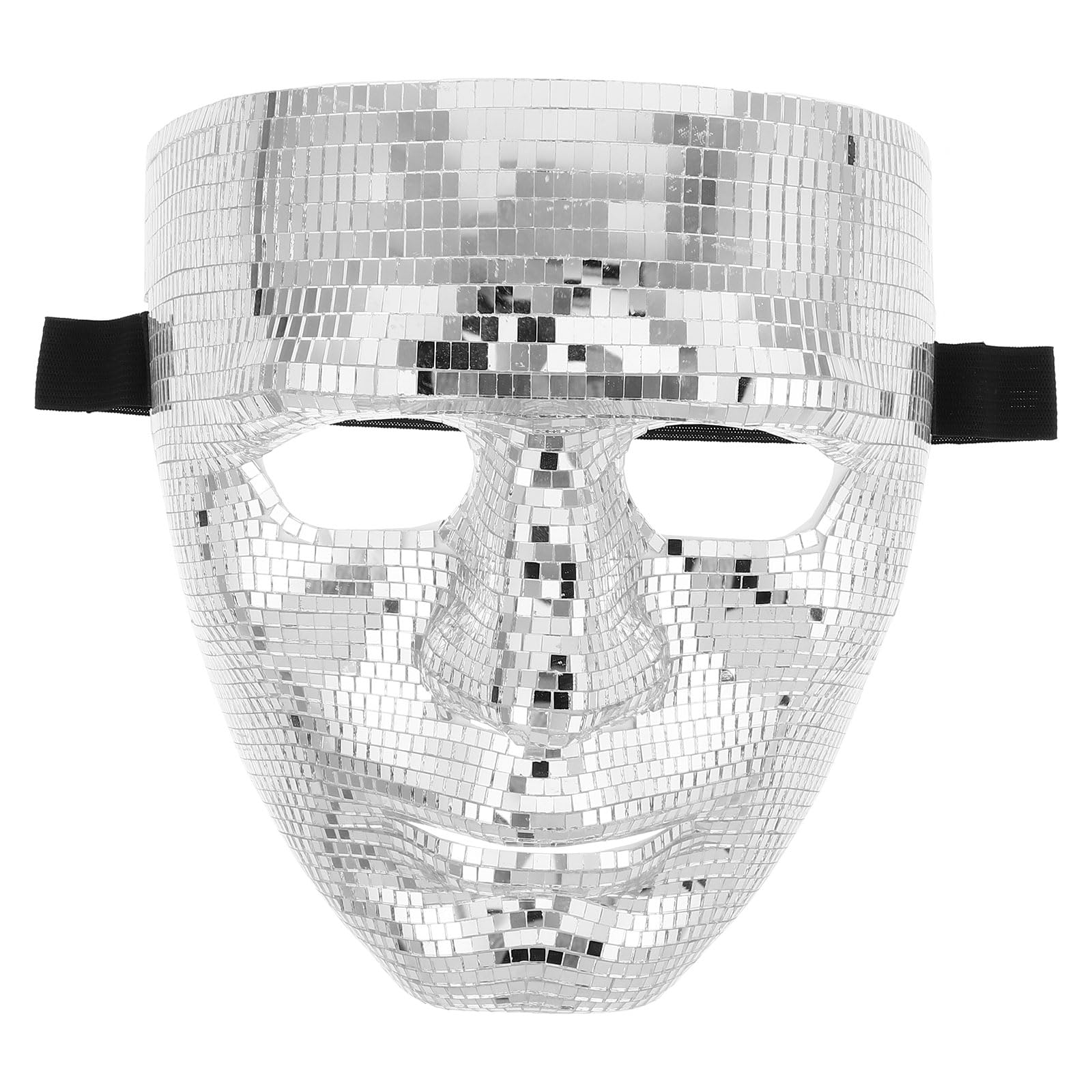 Didiseaon Máscara Facial de Bola de Discoteca Plateada Ligera Superficie Reflectante para Fiesta y Carnaval Unisex Diseño Moderno y Elegante