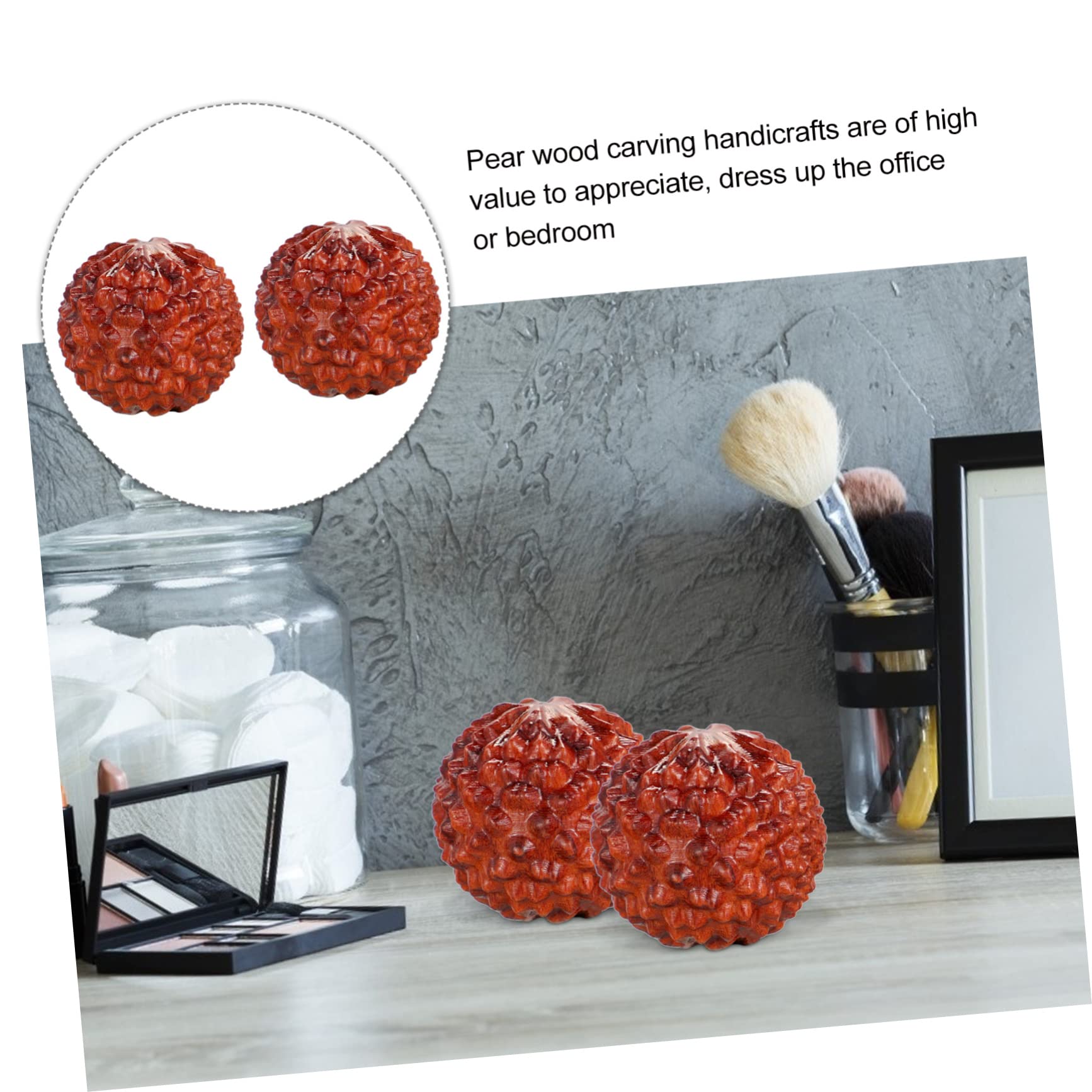 Healeved 3 Series Piezas De Mano De Huanghuali Juguetes Muñecos Masaje Con Bolas Puntiagudas Bolas De Masaje Manuales Bola Masajeadora Palo De Rosa Café 2 Piezas X 3