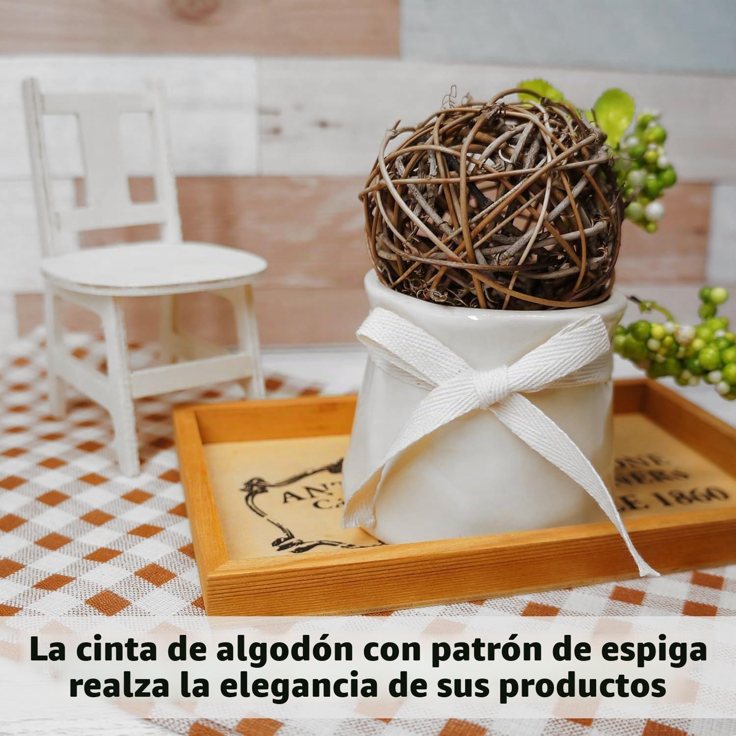 Cinta de Algodón de 36 Colores Mezclados con Patrón de Espiga, 10 mm, 196 Yardas, Cinta de Costura Barata para Costura, Tejer, Manualidades y Regalos