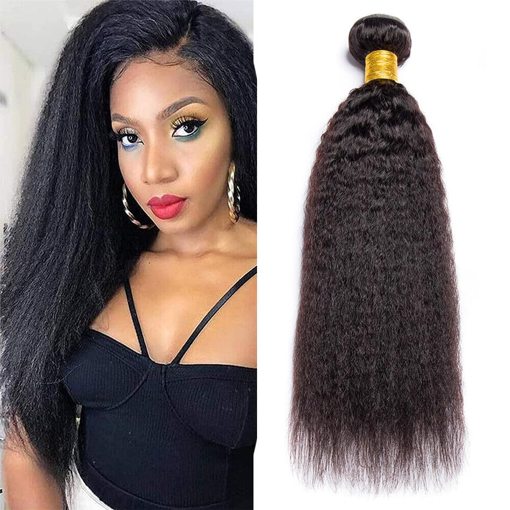 Cabello Natural Humano pelo humano natural brasileña yaki cabello humano Color negro natural kinky straight Human hair Bundles for women 100 g por paquete 16 pulgadas