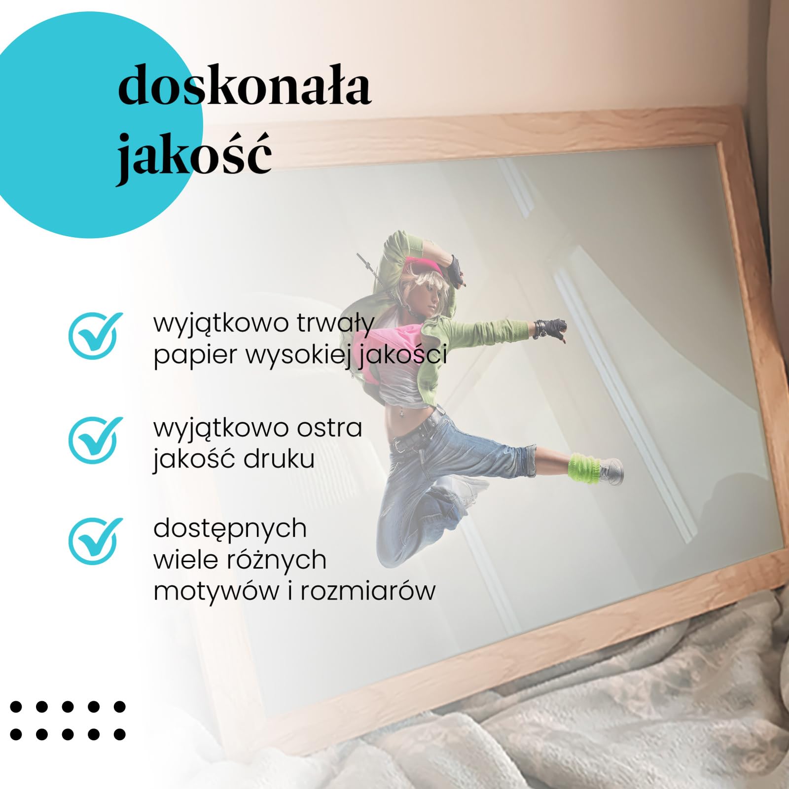 Postereck - 0195 - Hip hop, tancerz, muzyka, street dance, kobieta. Wydruk, Druk, Sztuka Ścienna, Dekoracja. - ekran - 75,0 cm x 50,0 cm
