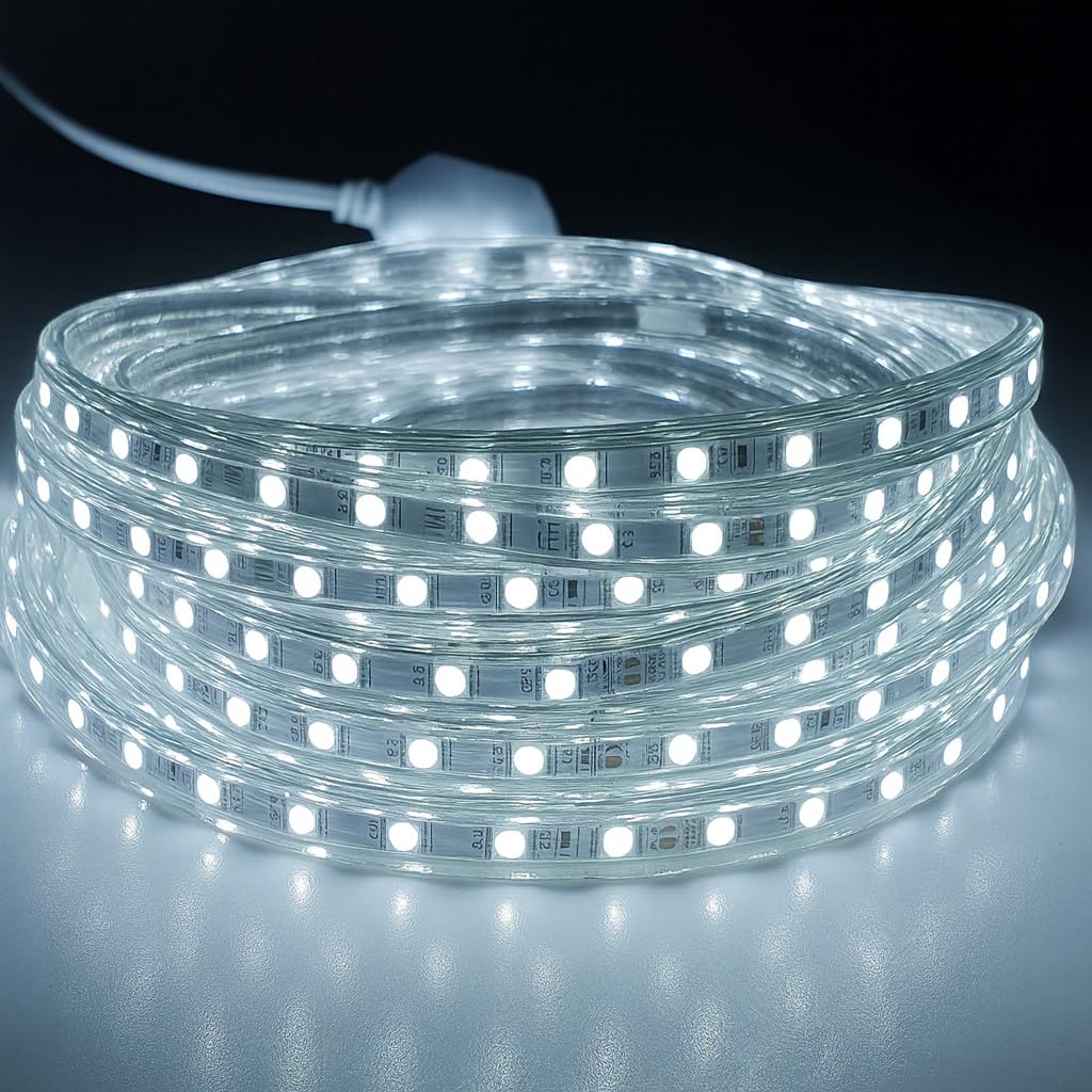 Bande lumineuse LED de 100 mètres, blanc froid 5050, 220V – Haute luminosité et économie d’énergie – Imperméable, flexible et facile à installer - CW578
