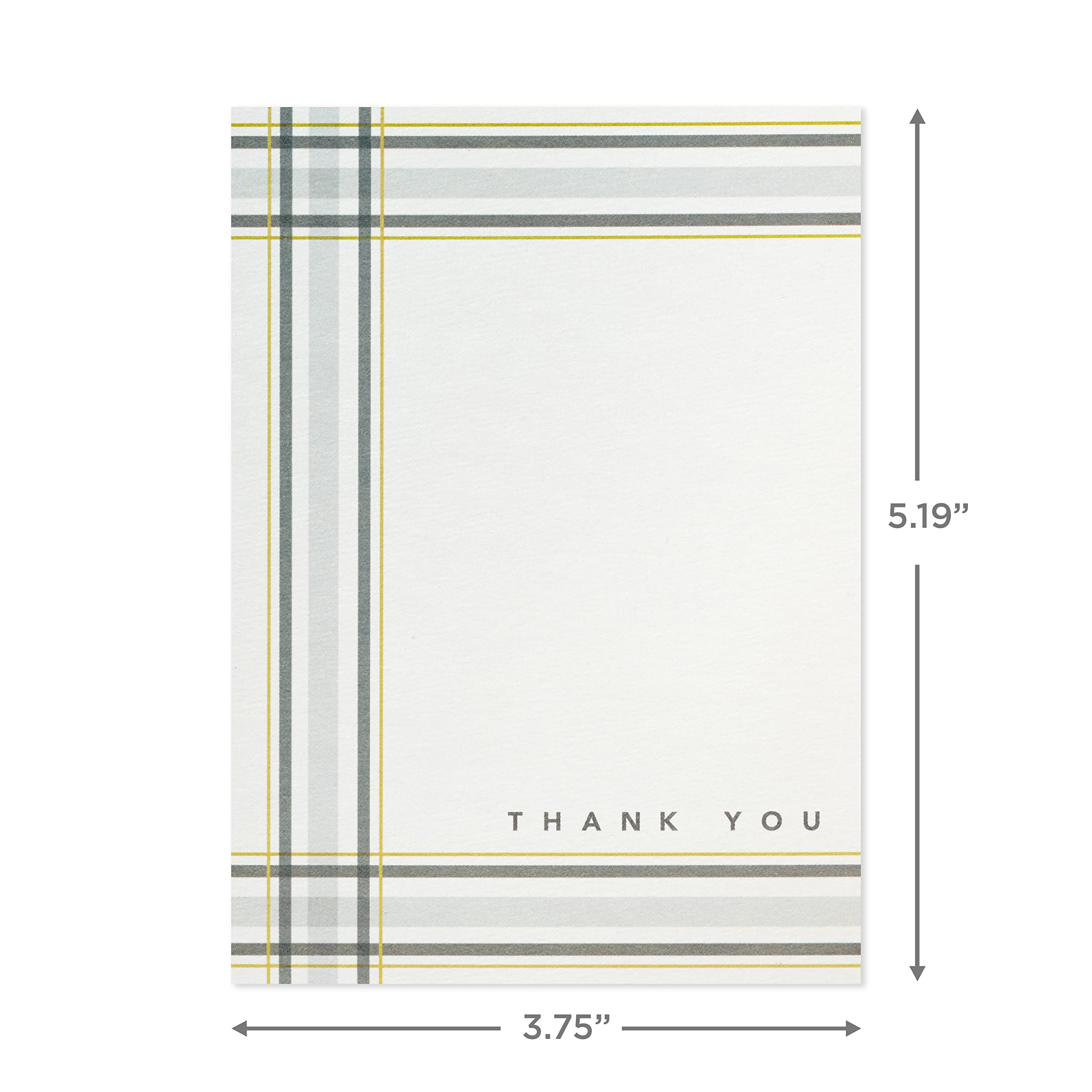 Hallmark Thank You Cards Assortment, Stripes and Plaid (48 Cards with Envelopes), Stripes & Plaid, 4 inches x 5.5 inches - Image 3