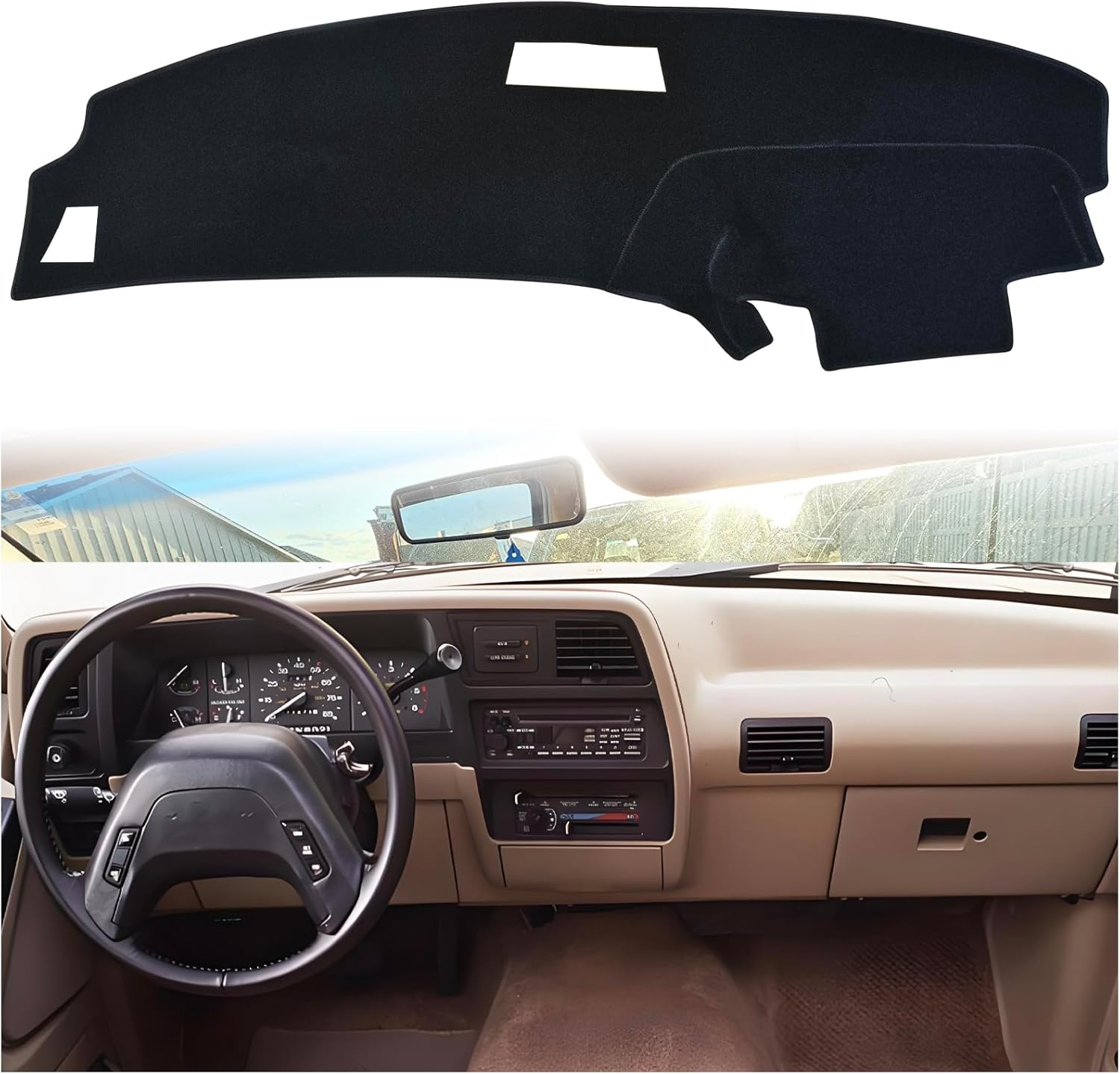 Dashboard Mat Cover UV Rays Protector Fit for 1989-1994 Ford Ranger/ 1991-1994 Explorer/ 1991-1994 Mazda Navajo/ 1989-1990 Ford Bronco II/ 1994 Mazda B2300 B3000 B4000 Dash Mat Accessories