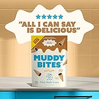 Vista 4 de Muddy Bites Bocadillos de gofre, tamaño bocado, rellenos de chocolate, para aperitivos o postres, cobertura de helado, hechos con azúcar de caña