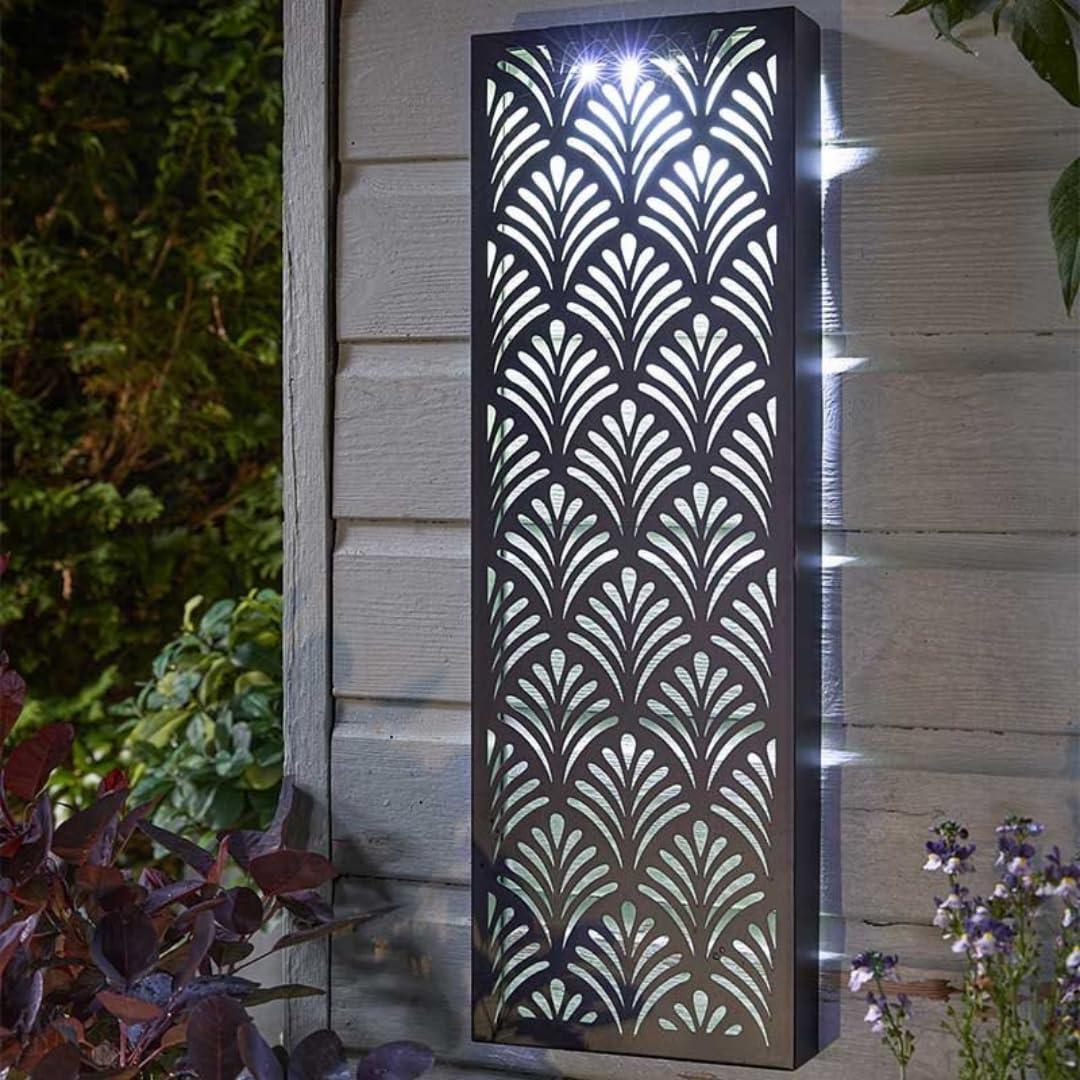 Garden Mile Large Solar Lights Outdoor Garden - Decorative LED Wall Light, Weather-Resistant Solar Powered Outdoor Wall Lights - Energy-Efficient LED Lighting for Patios, Fences & Walkways