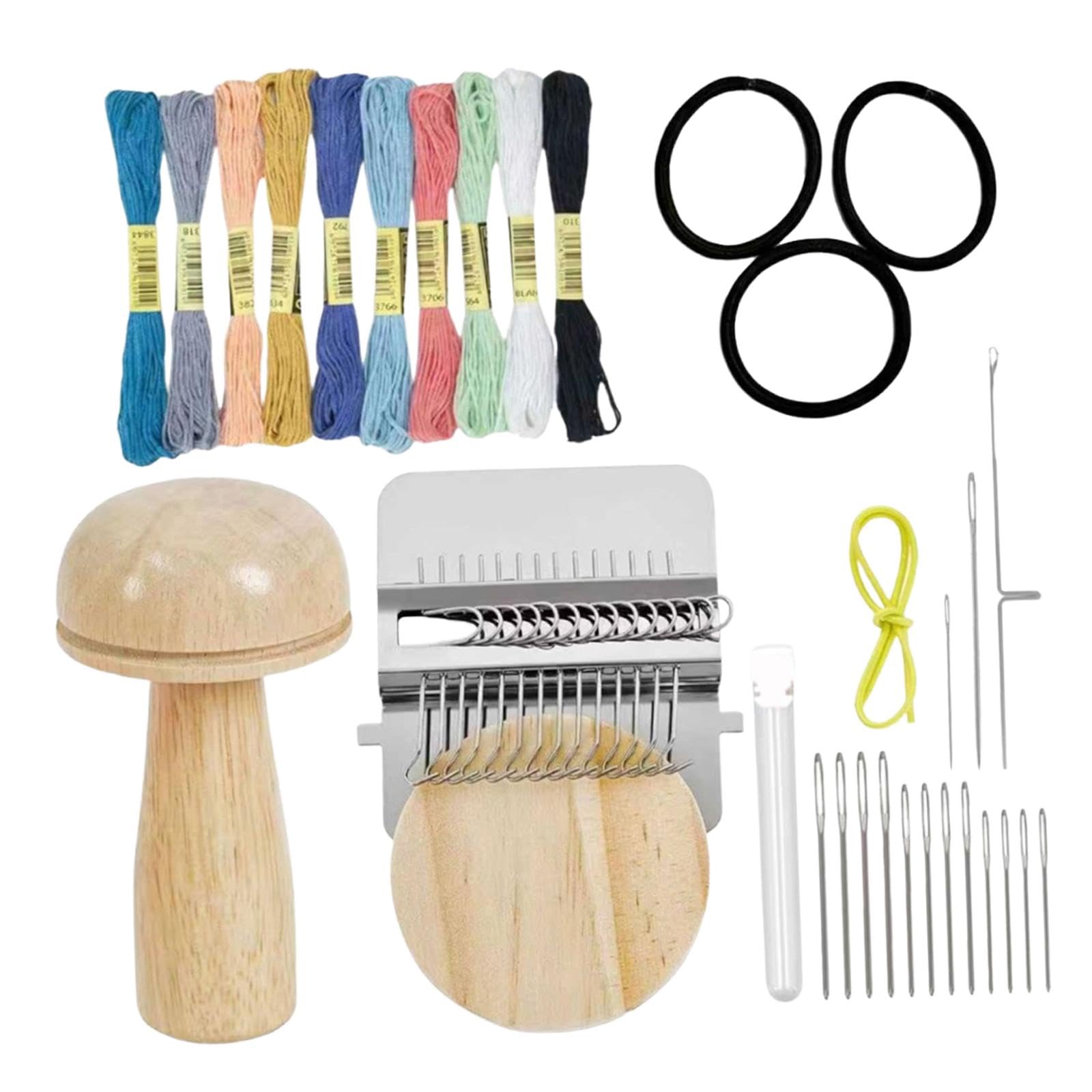 Mushroom Patches Threads Tool Mini Darning Loom for Clothes Scarves Trousers-picture-35