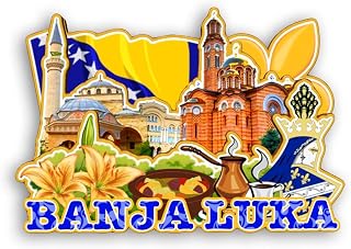 Refrigerator Magnet Banja Luka Bosnia and Herzegovina Fridge Magnet City Travel Souvenirs Tourist Gifts 3D Classic Landmarks Handmade Crafts Home Decoration -2407