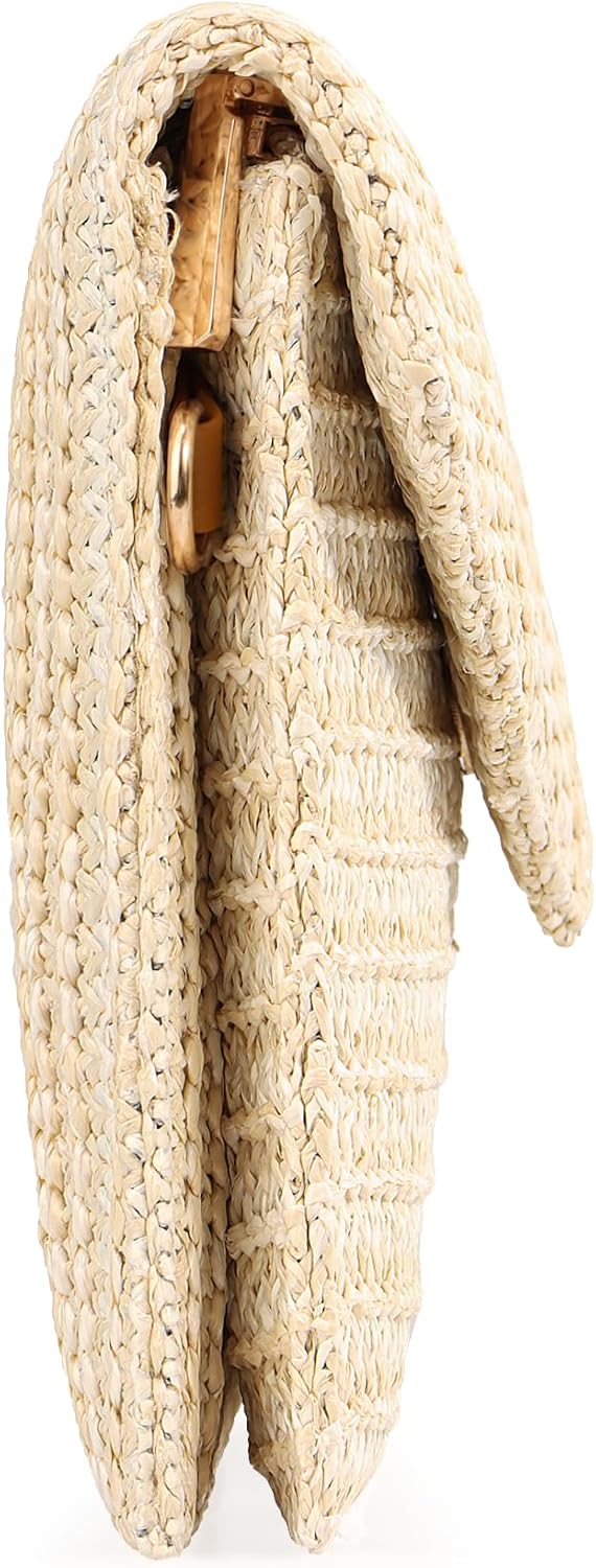 Summer Woven Straw Clutch Purse for Women,Elegant Beach Crossbody Bag, Boho Evening Handbag - Image 5