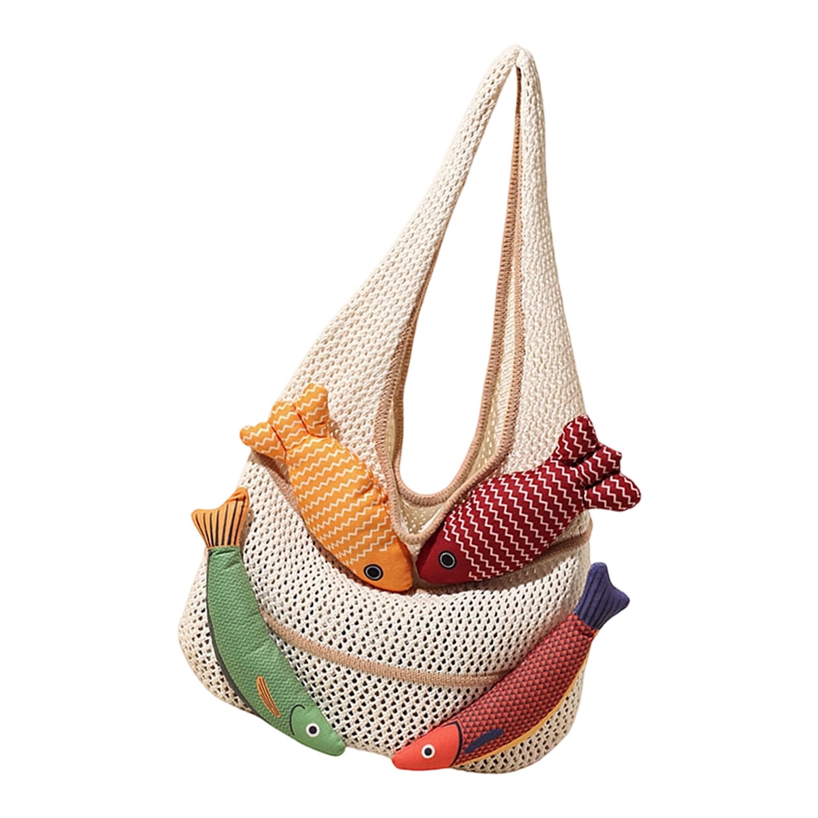 BWANGIAO Crochet Toted Bag,Mesh Beach Bag Knit Summers Hoboes Bags Vacation Toted Bags for Women Casual Shoulder Handbag