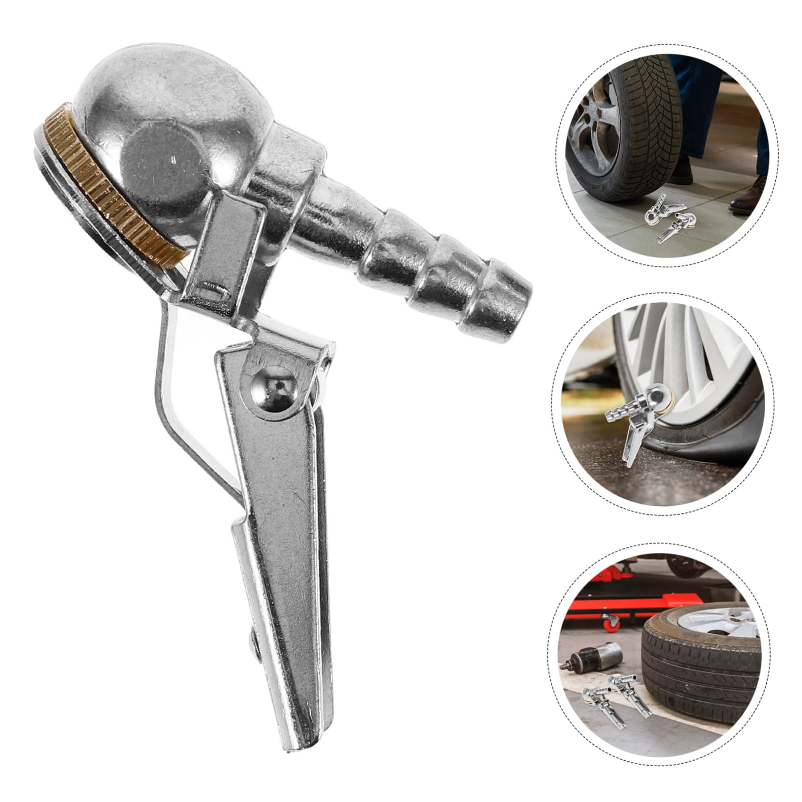 FELTECHELECTR Tire Inflator Hose Clamp Air Compressor Tire Chuck Quick Connect Locking Chuck