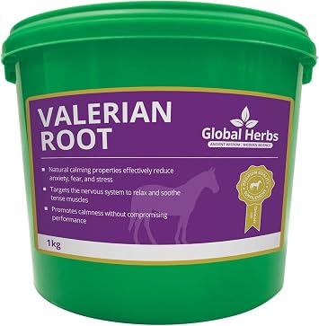 Global Herbs Valerian Root for Horses Strong Calming Support Cut Root 1kg