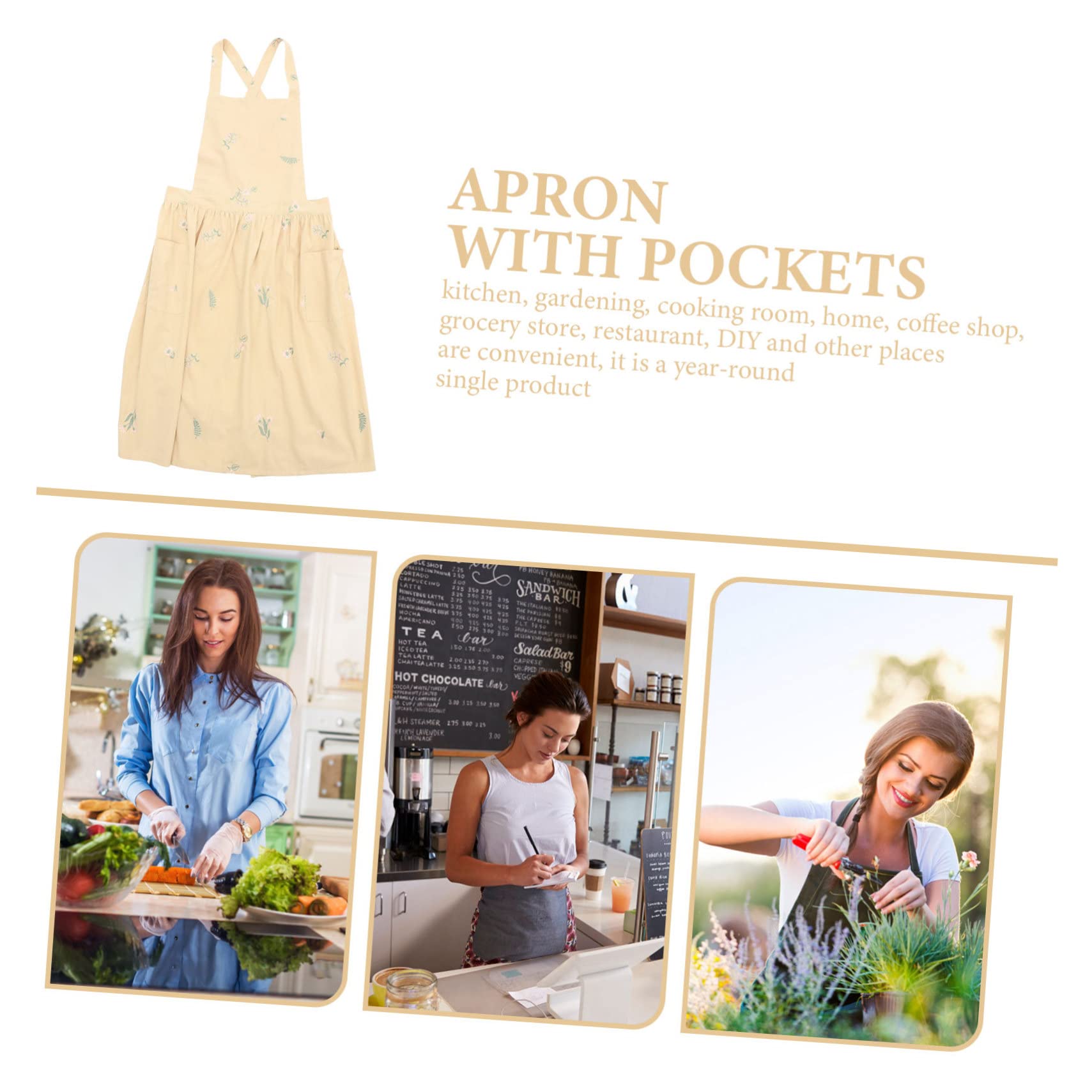 delantal de moda delantal cocinero cocina delantal barbacoa Delantal multiusos apron delantal delantal de lino delantal con bolsillos delantal doméstico algodón Grey