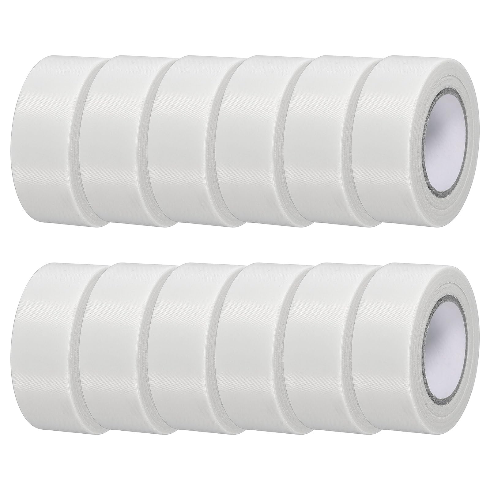 QUARKZMAN Nastro Segnaletico, 12 Pz Nastro Plastico Neon Non Adesivo Da 2,5 Cm X 30 M Per Marcatura Confini Alberi Aree Pericolose Nastro Segnaletico Bianco