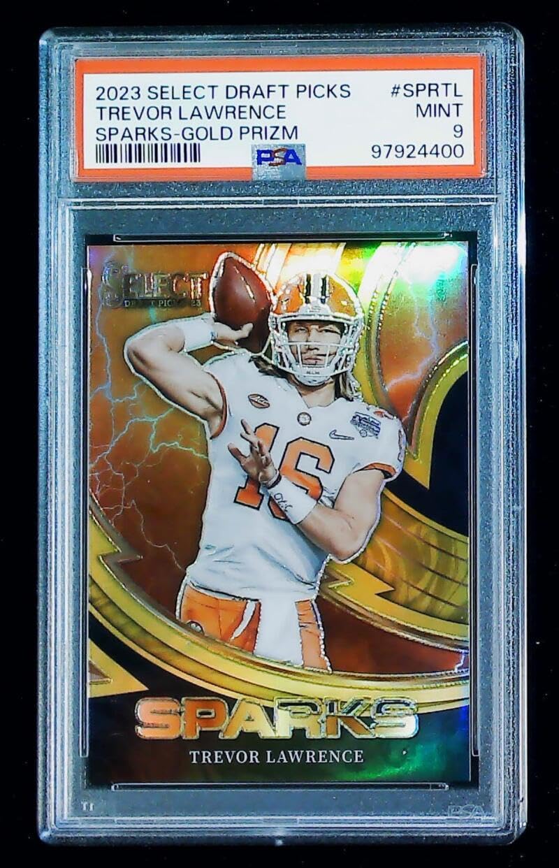 2023 Panini Select Draft Picks Sparks Gold Prizm #SPR-TL Trevor Lawrence 6/10 Clemson Football Trading Card Graded PSA 9 (MINT)