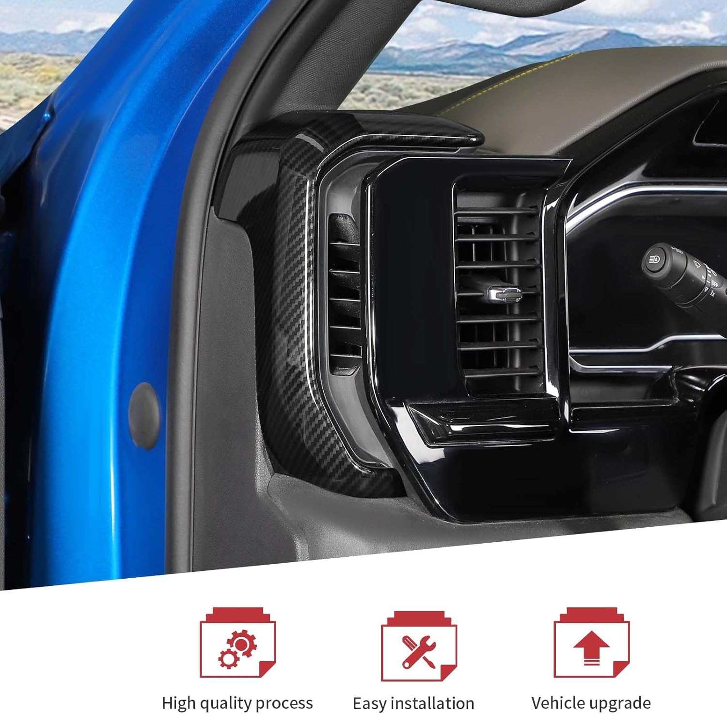 JeCar Carbon Fiber Dash Side Vent Panel Cover Trim Interior Accessories for 2022 2023 2024+ Chevy Silverado