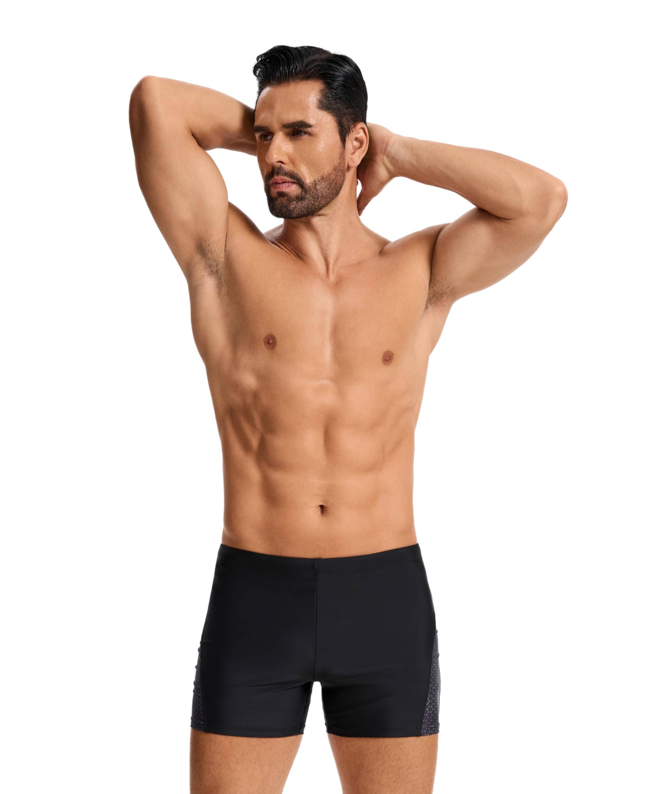 AMZSPORT Badehose Herren Kurz Schwimmhose Eng Wassersport Badeshorts
