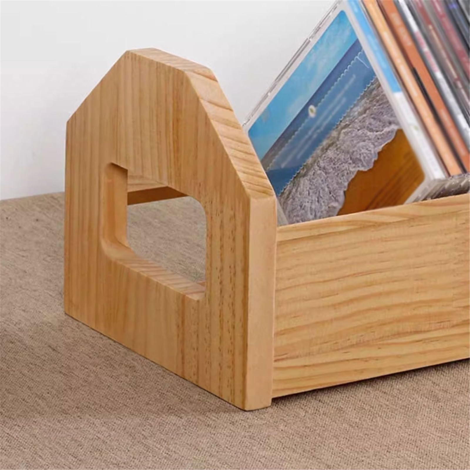 Custodia per CD Espositore da tavolo for CD, porta-album in legno for l'ufficio domestico Portadischi