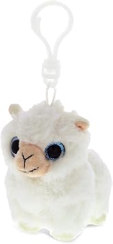 DolliBu Llama Plush Big Eyes Keychain Stuffed Animal - Soft Zoo Farm Animal Charm with Sparkling Big Eyes, Decorative Alpaca Plush Toy Accessory & Fun Buddy Clip