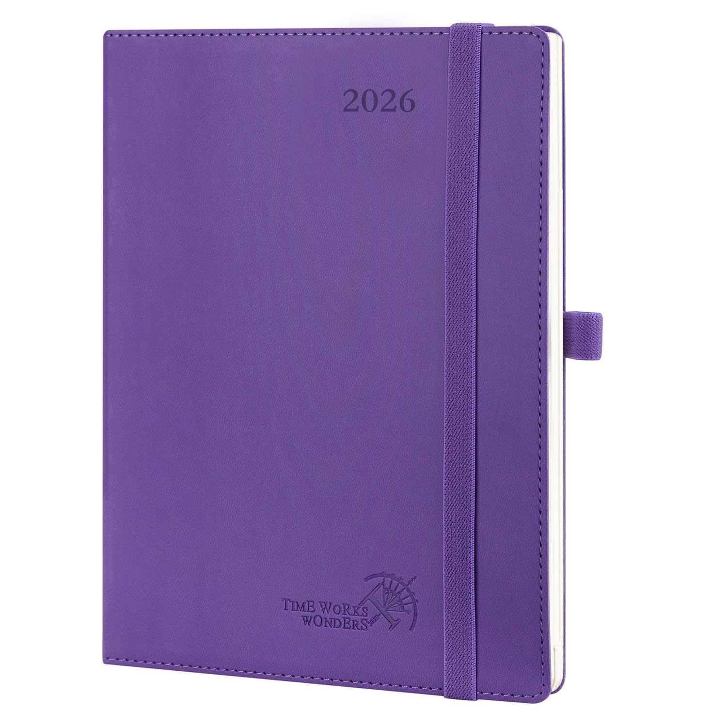 Agenda De Poche 2026 Semainier - 16,5x9 Cm - Couverture Rigide PU - De Janvier à Décembre 2026 - Pourpre - 6