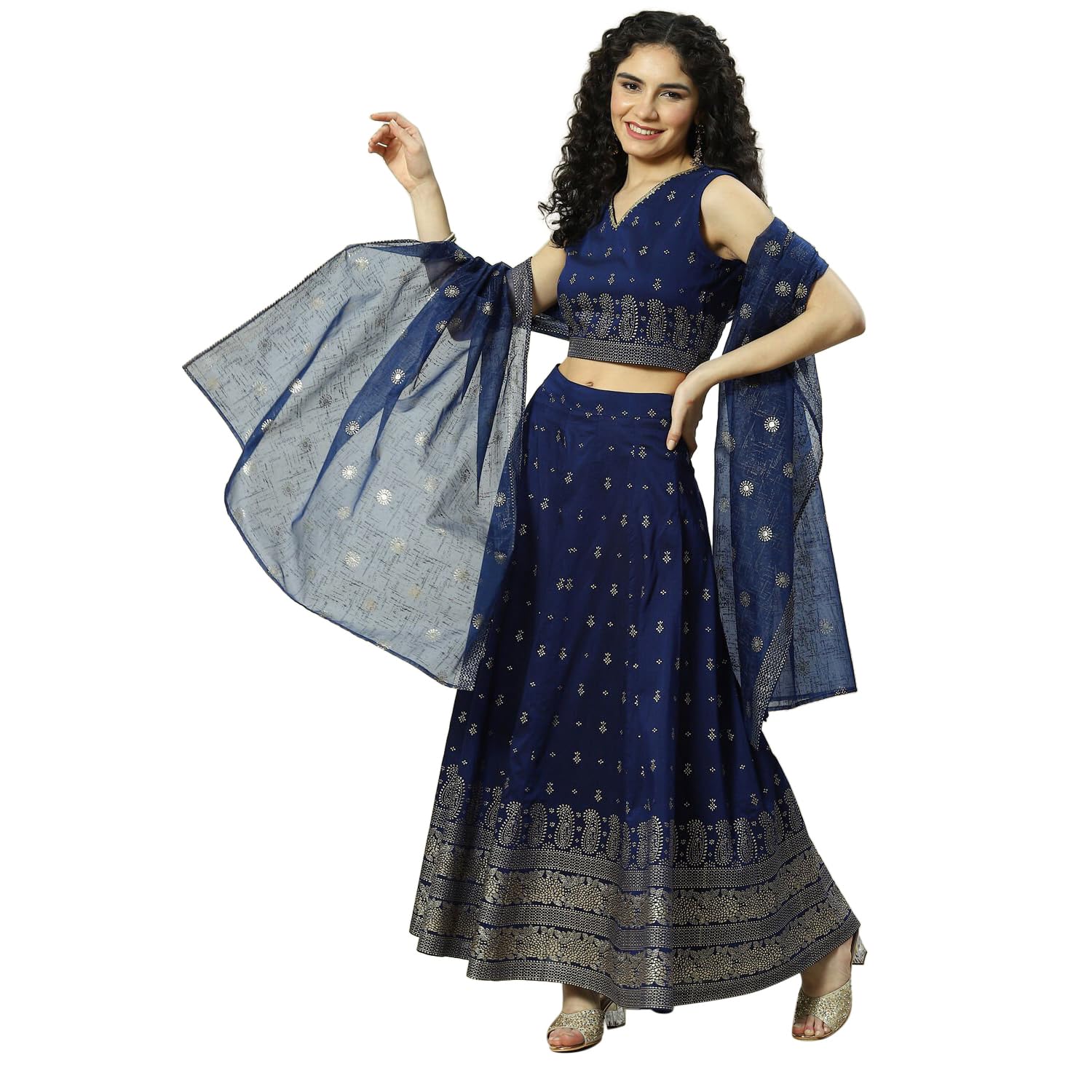 rangriti Women's Cotton Blend Lehenga Choli Set-picture-14