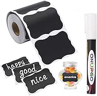 ONUPGO 180pcs Waterproof Reusable Chalkboard Labels with Liquid Chalk Marker for Mason Jars, Pantry Organization & Party Decor