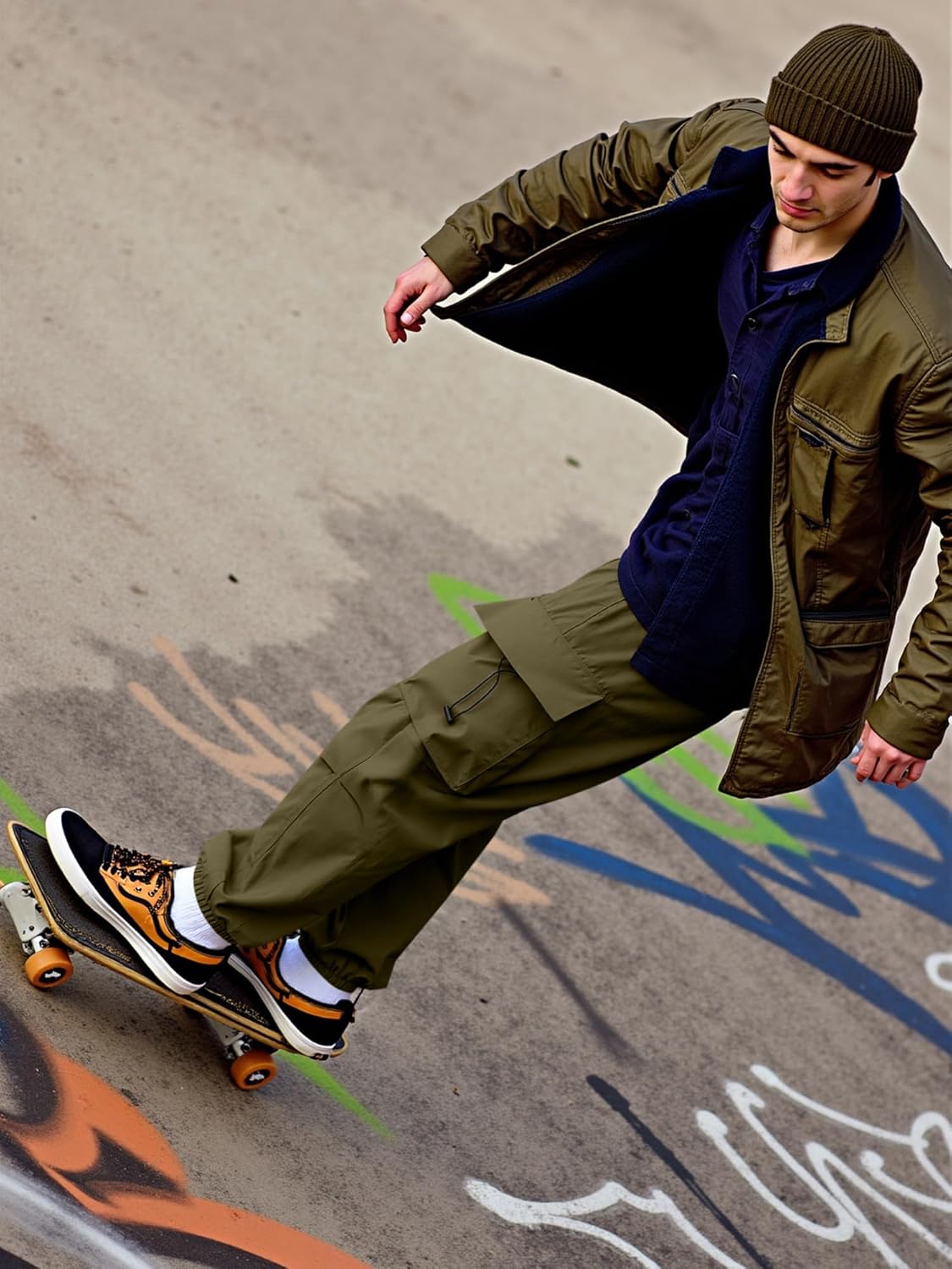 JMIERR Men's Baggy Cargo Pants Trendy Casual Parachute Pant Loose Fit Harem Joggers with Pockets for Streetwear - Image 8