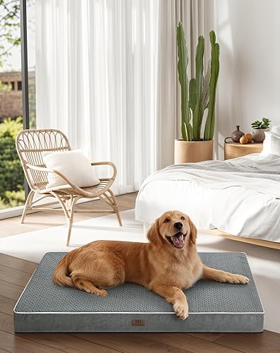 Cama grande para perros  Cama ortopédica para perros de gran tamaño, funda lavable e impermeable, alfombrilla de cama de felpa grande cómoda para