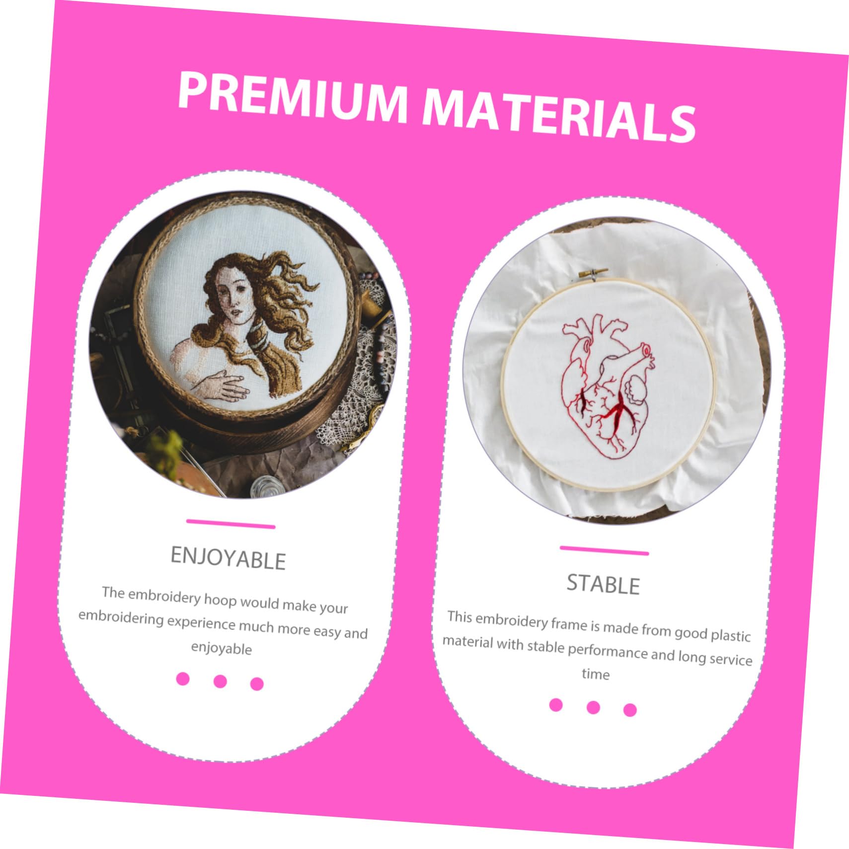 Tofficu Aro para Bordar de Plástico Transparente, Fácil de Usar y Ensamblar, Adecuado para Punto de Cruz y Manualidades de Costura Artesanal